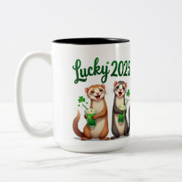 Taza Bicolor "Personalizado San Patricio Mug - Celebrar con dos