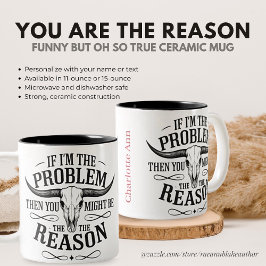 Taza Bicolor Personalizado Si Soy el Problema Divertido Sarcást