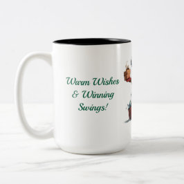 Taza Bicolor Personalizado Snowman Golfer Holiday Mug