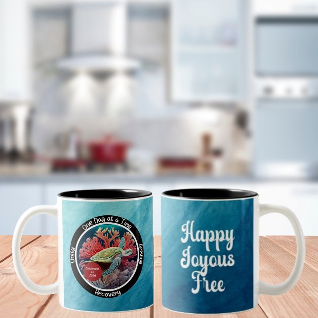 Taza Bicolor Personalizado Sobriety Recovery Milestone Gift - T (Subido por el creador)