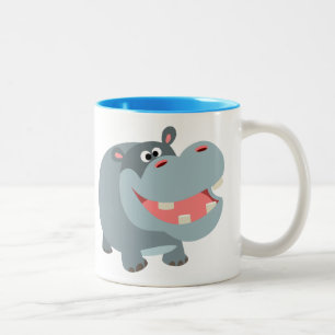 Taza Bicolor Personalizado sonriente cutáneo Hippo