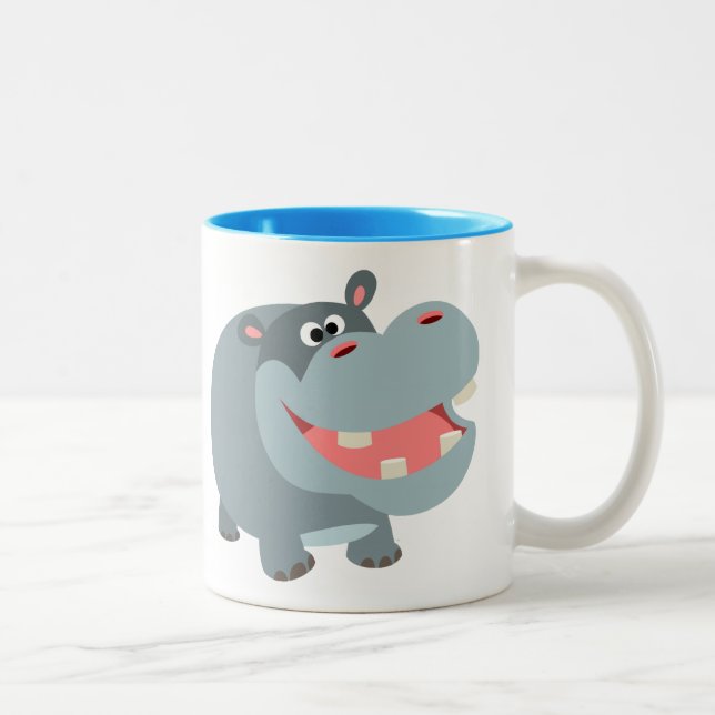 Taza Bicolor Personalizado sonriente cutáneo Hippo (Derecha)