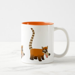 Taza Bicolor Personalizado sonriente Cute Coatimundi