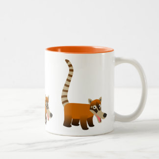 Taza Bicolor Personalizado sonriente Cute Coatimundi