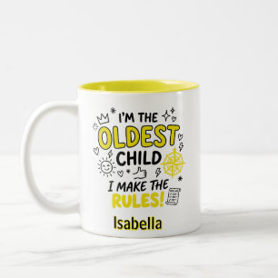 Taza Bicolor Personalizado Soy el hijo mayor divertido para niñ