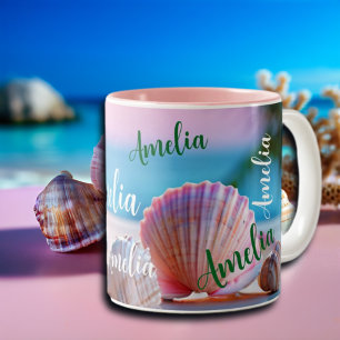 Taza Bicolor Personalizado Summer Beach Elegant