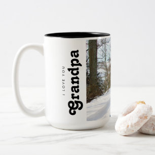 Taza Bicolor Personalizado te amo foto del abuelo