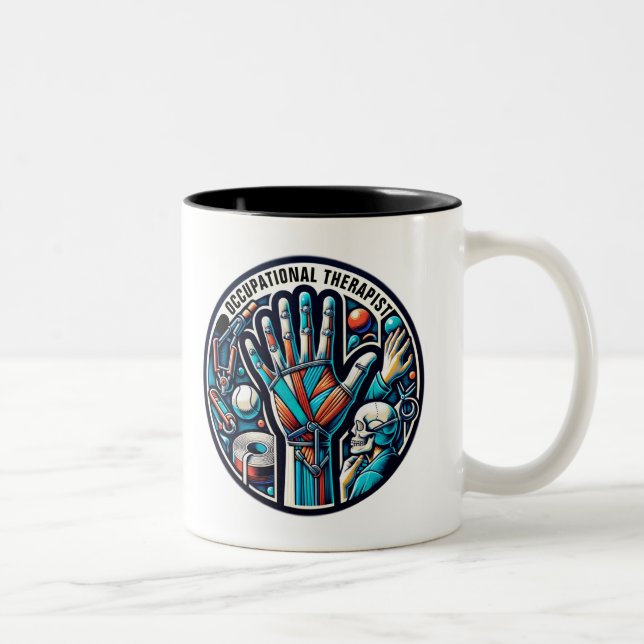 Taza Bicolor Personalizado Terapéutico Ocupacional Textos (Derecha)