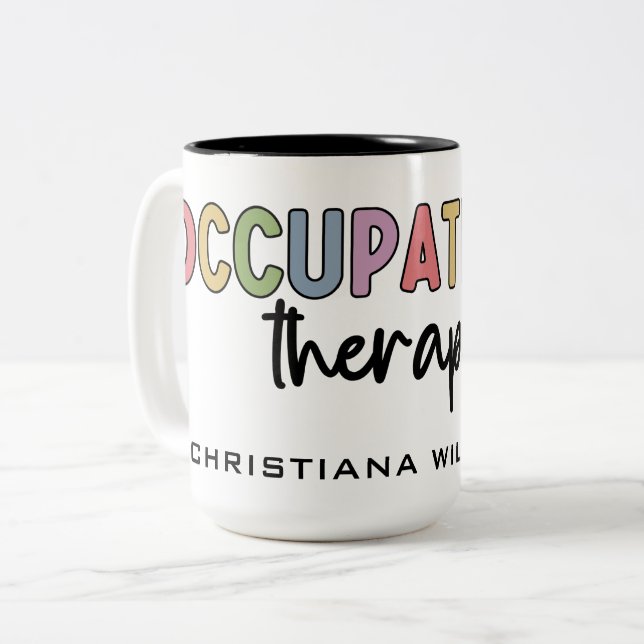 Taza Bicolor Personalizado Terapia Ocupacional Ocupacional de R (Anverso izquierdo)