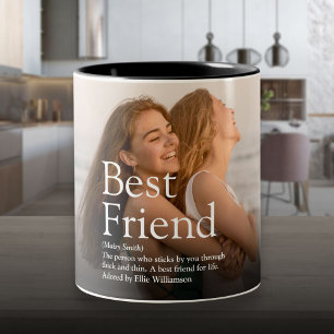 Taza Bicolor Personalizado Tu Foto y Definición de Mejor Amigo