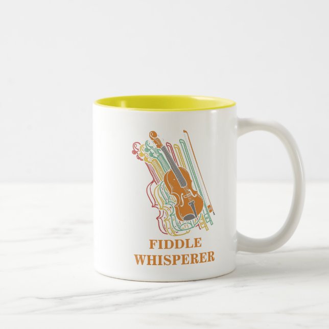 Taza Bicolor Personalizado Violin Fiddle Whisperer (Derecha)