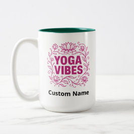 Taza Bicolor Personalizado Yoga Vibes Lotus Vines