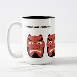 Taza Bicolor Personalizado Yokai Oni (Demon japonés) Mug, 15 oz