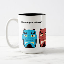 Taza Bicolor Personalizado Yokai Oni (Demon japonés) Mug, 15 oz