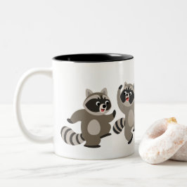 Taza Bicolor Personalizados de baile lindo Raccoons
