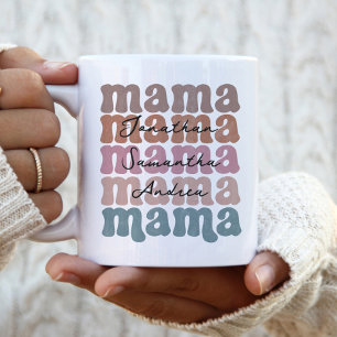 Taza Bicolor Personalizados del Día de la Madre nombran retro