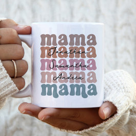 Taza Bicolor Personalizados del Día de la Madre nombran retro