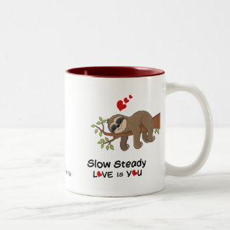 Taza Bicolor Personalizar Adorable Sloth FELIZ Día de San Valen