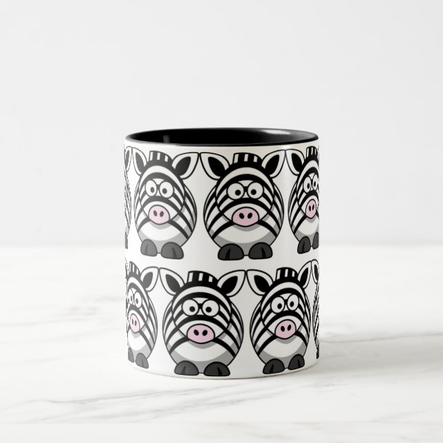 Taza Bicolor Personalizar Cute Zebra (Centro)