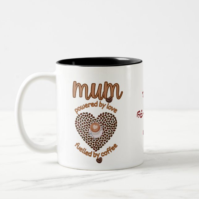 Taza Bicolor Personalizar el café adorando Mamáes Mug (Izquierda)