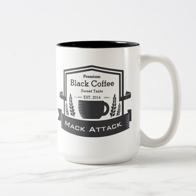 Taza Bicolor Personalizar el café Hipster Retro Fecha estableci (Derecha)