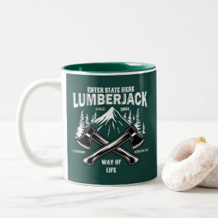 Taza Bicolor Personalizar Hachas Cruzadas de Leñador Modo de Vi