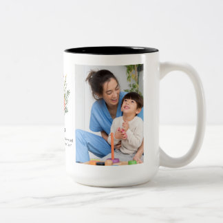 Taza Bicolor Personalizar nombre Florals Granma Gift Black Comb