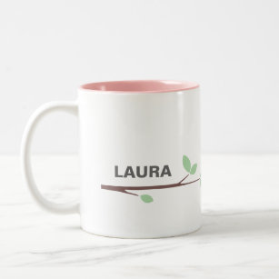 Taza Bicolor Personalize your Name BIRD Coffee Cup