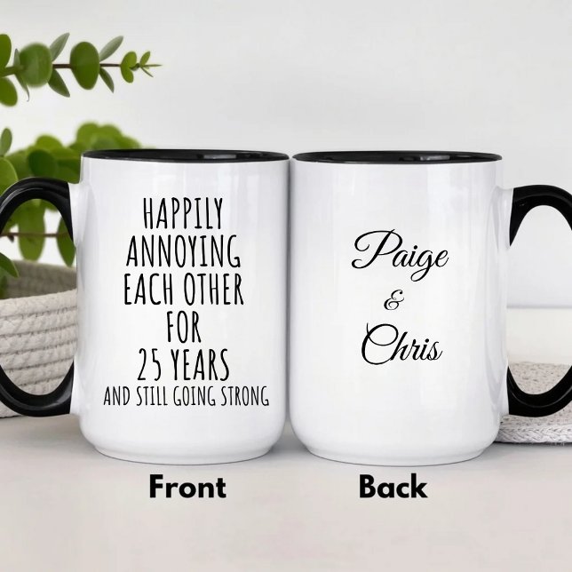 Taza Bicolor Personalized 25th Anniversary Funny Silver (Subido por el creador)