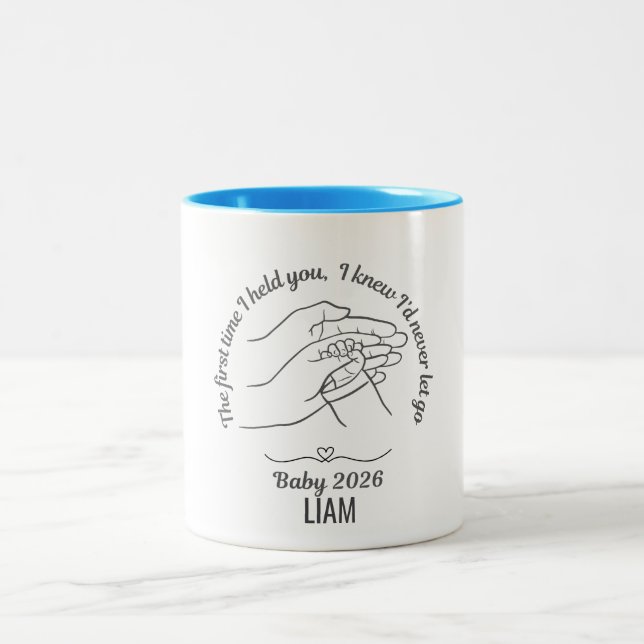 Taza Bicolor Personalized Baby 2026 Blue Name Coffee Mug  (Centro)