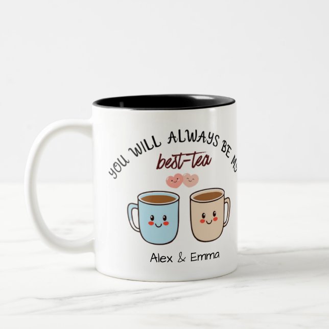 Taza Bicolor Personalized Best-Tea Couple   (Izquierda)