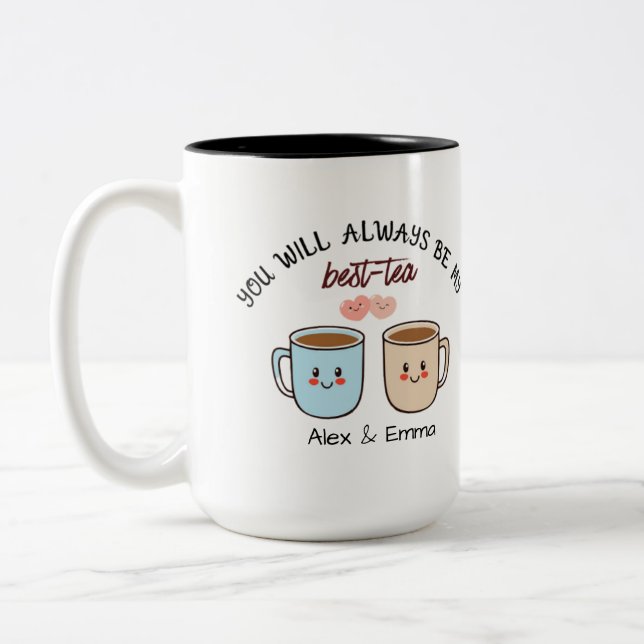 Taza Bicolor Personalized Best-Tea Couple   (Izquierda)