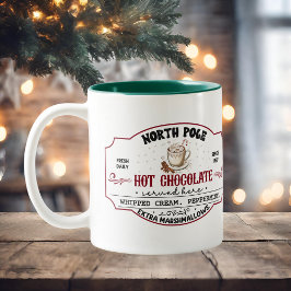 Taza Bicolor Personalized Christmas Hot Cocoa 