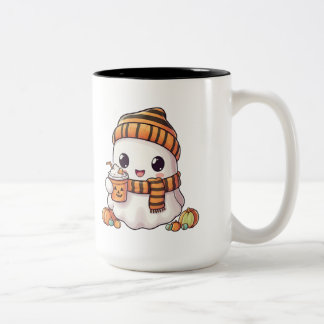 Taza Bicolor Personalized Cozy Ghost and Pumpkin Spice Autumn M