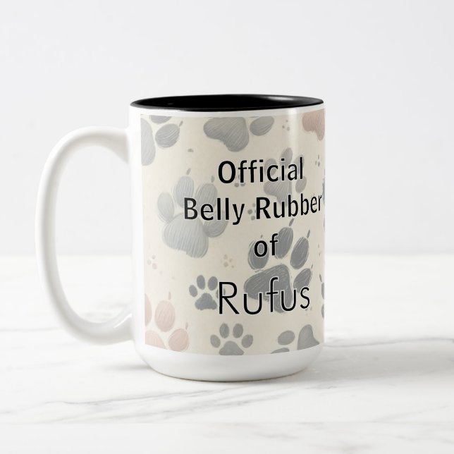 Taza Bicolor Personalized Custom Name Dog Love (Izquierda)