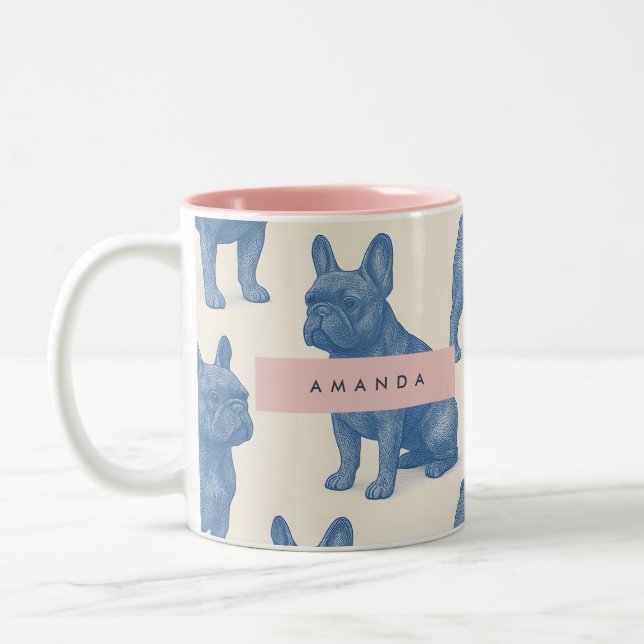 Taza Bicolor Personalized Cute French Bulldog (Izquierda)
