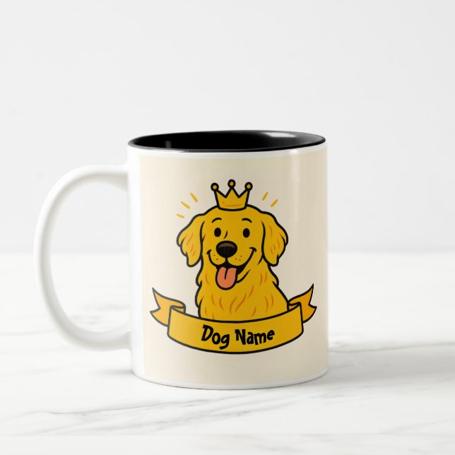 Taza Bicolor Personalized Golden Retriever Mom Mug Custom Name (Izquierda)