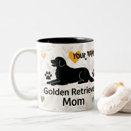 Taza Bicolor Personalized Golden Retriever Mom Mug  Custom Name