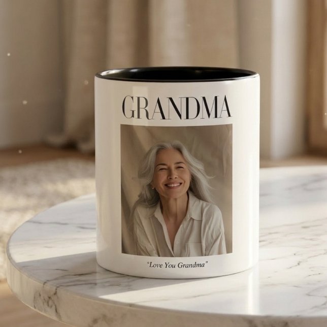 Taza Bicolor Personalized Grandma Photo Mug | Love You Grandma  (Subido por el creador)