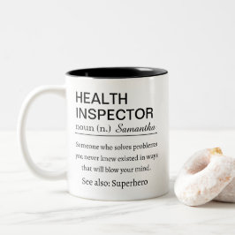 Taza Bicolor Personalized Health Inspector  Definition