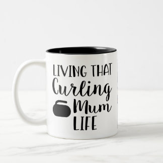 Taza Bicolor Personalized Living that Curling Mum Life Photo