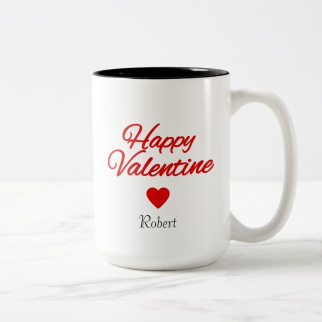 Taza Bicolor Personalized name Valentine's day  (Derecha)
