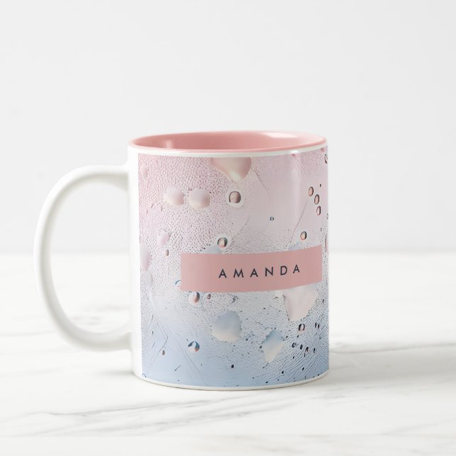 Taza Bicolor Personalized Pastel Raindrop & Ombre Watercolor (Izquierda)