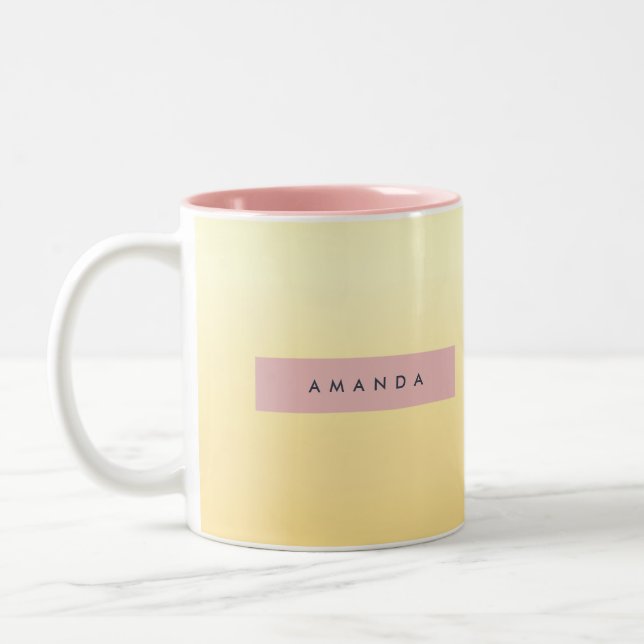 Taza Bicolor Personalized Pastel Soft Yellow Ombre  (Izquierda)