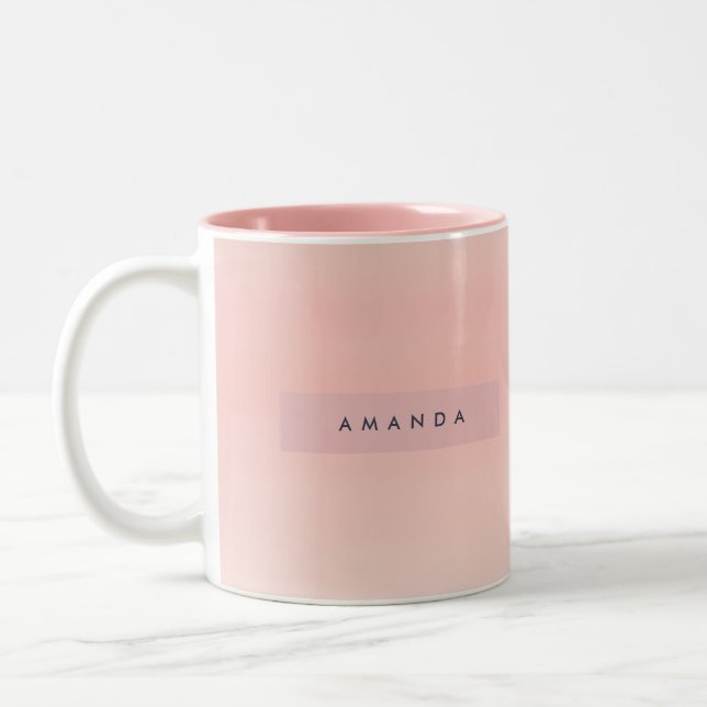 Taza Bicolor Personalized Pastel Warm Peach Blush Fade (Izquierda)