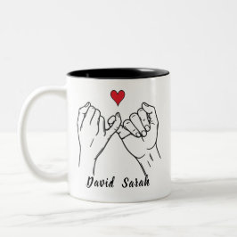 Taza Bicolor Personalized Pinky Promise Mug Valentine’s Day