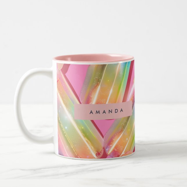 Taza Bicolor Personalized Rainbow Glitter Popsicle Dreamt (Izquierda)
