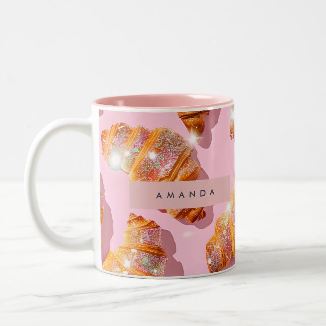Taza Bicolor Personalized Sparkle Croissant Style (Izquierda)