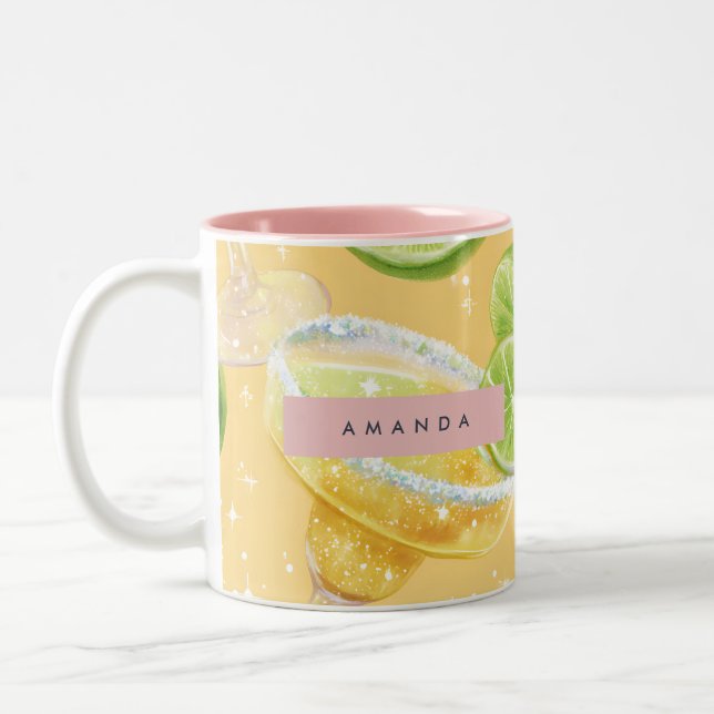 Taza Bicolor Personalized Sparkle Margarita & Lime (Izquierda)