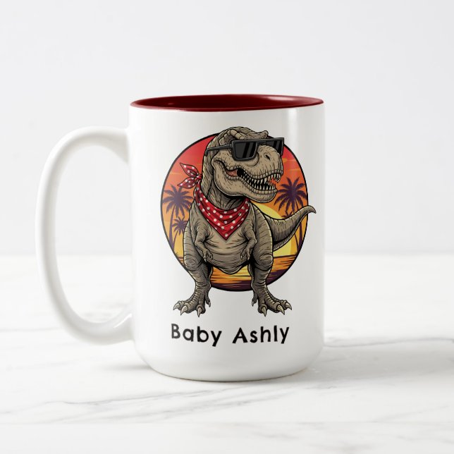 Taza Bicolor Personalized T-Rex dinosaur (Izquierda)